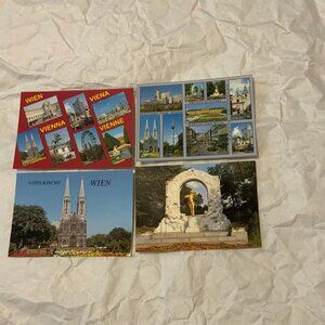COLOUR POSTCARDS - VIENNA, AUSTRIA - LOT OF 4